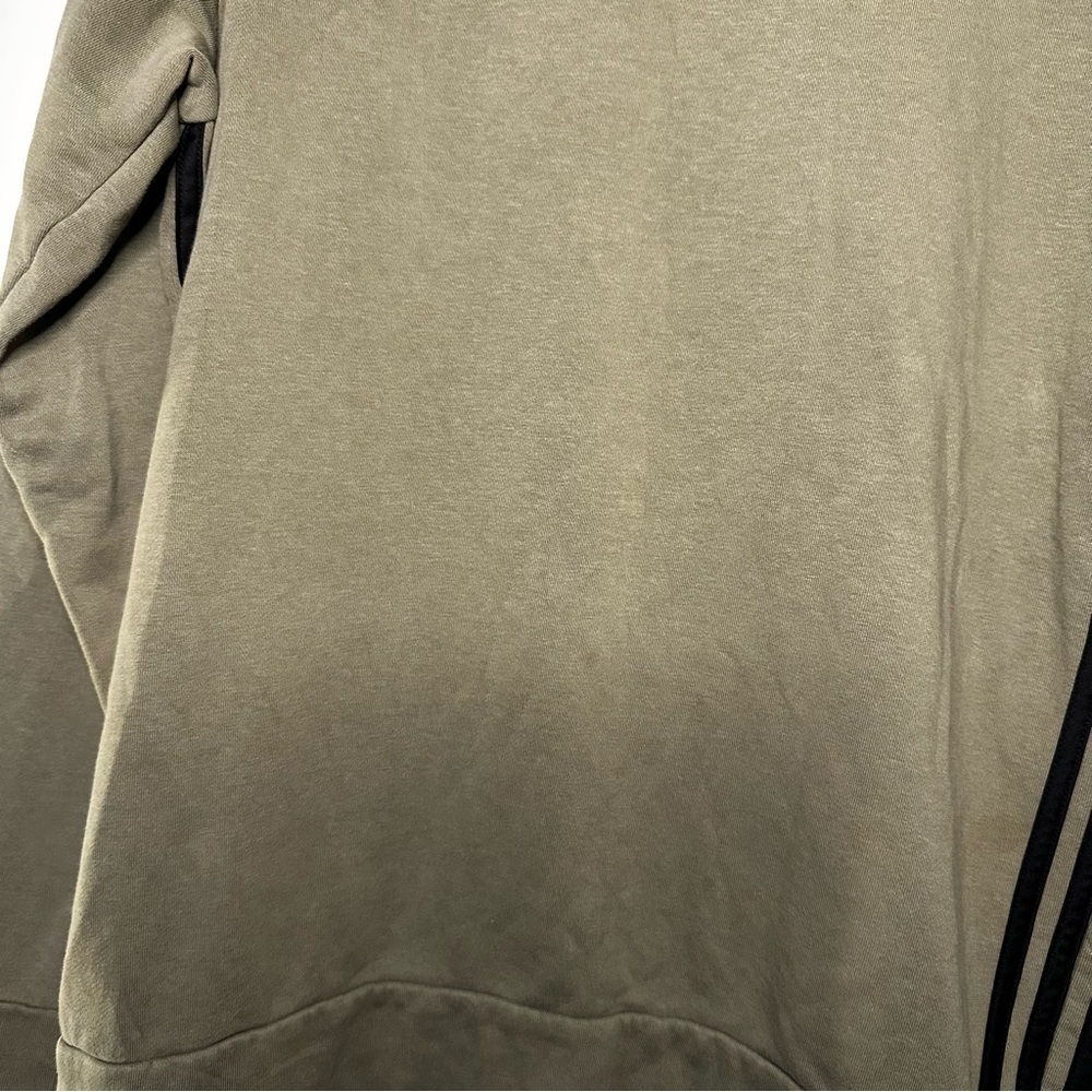 Adidas Men’s Crewneck Sweatshirt Olive Green Size M 3-Stripes Pullover - Picture 3 of 11